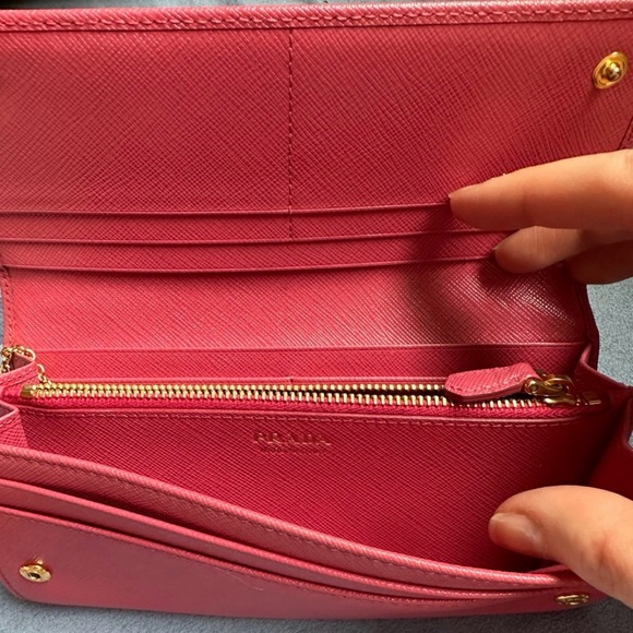 Prada Pink Wallet w/ ID Chain - Picture 2 of 12